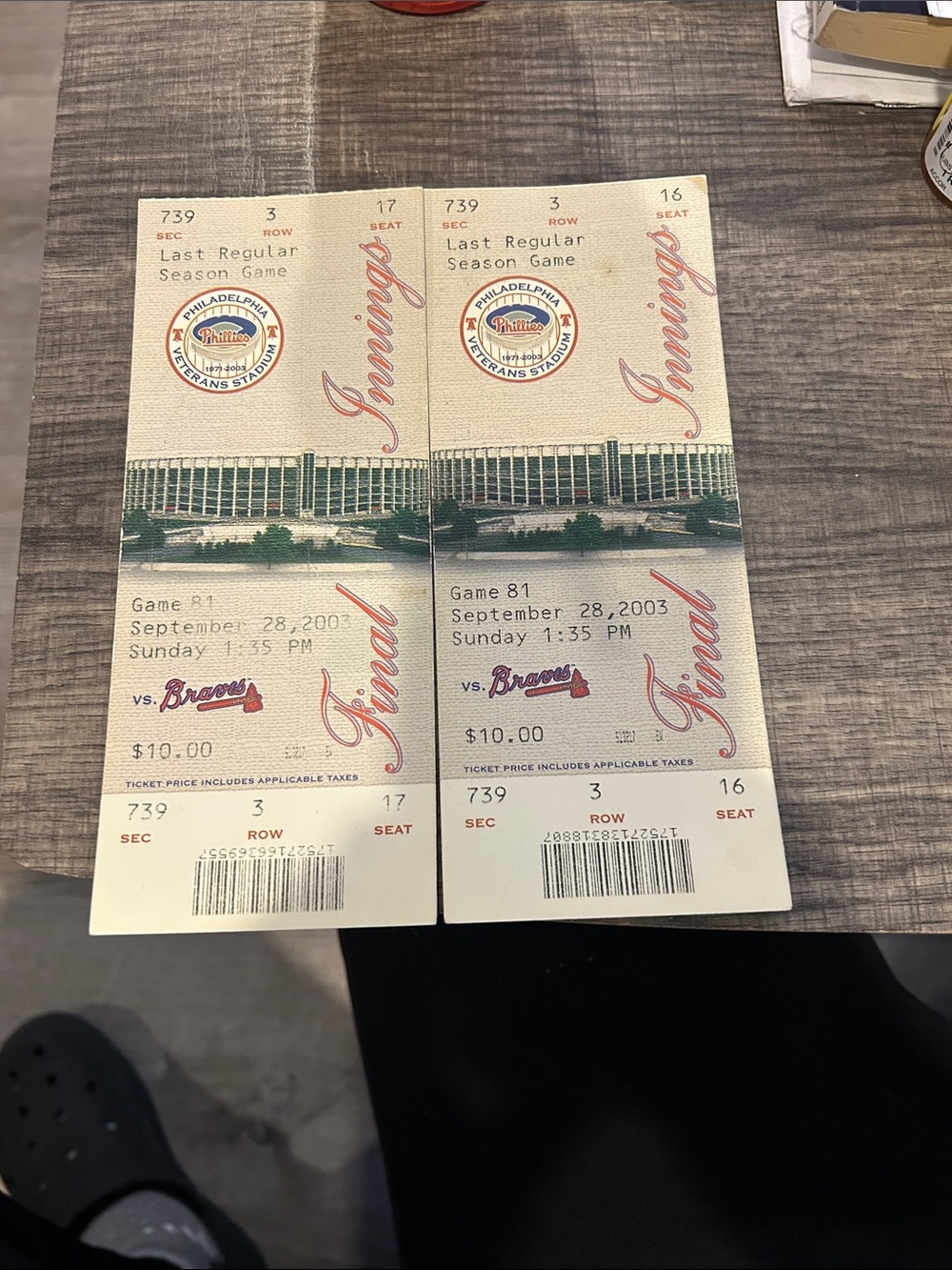 Vintage Game Ticket Pair - Cream and Navy